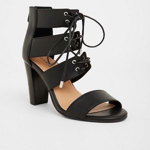 TORRID BLACK CAGE HEEL SANDAL (WIDE WIDTH)